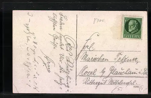 AK Würzburg, Partie mit alter Mainbrücke