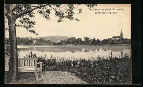 AK Bad Buckow /Märk. Schweiz, Partie am Griepensee