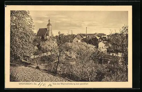 AK Groitzsch i. Sa., Blick von der Wiprechtsburg
