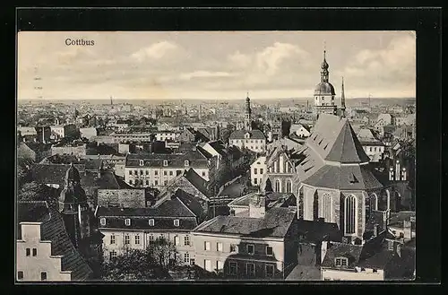 AK Cottbus, Totalansicht aus der Vogelschau