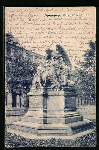 AK Hamburg, Ansicht des Kriegerdenkmals