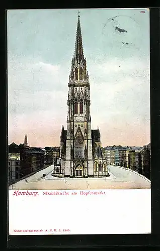 AK Hamburg, Nikolaikirche am Hopfenmarkt