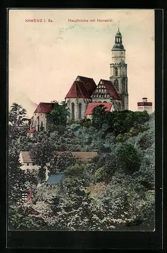 AK Kamenz i. Sa., Hauptkirche mit Herrental
