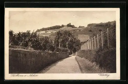 AK Heilbronn /Neckar, Strasse mit Blick auf Wartberg