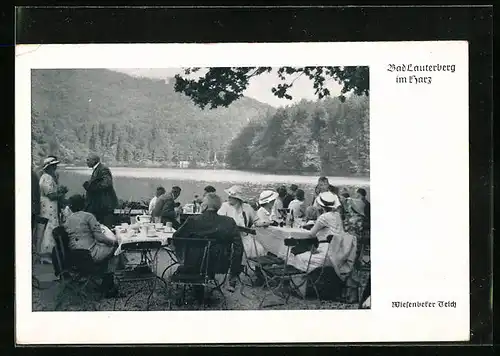 AK Bad Lauterberg /Harz, Gast-Terrasse am Wiesenbeker Teich