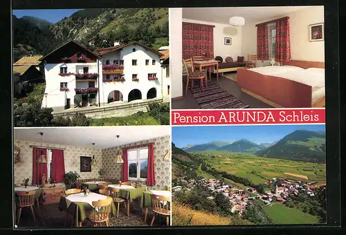 AK Schleis b. Mals, Pension Arunda mit Speisesaal