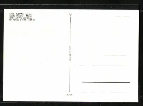AK Meran, Hotel Juliane am Feldweg 2 mit Schwimmbecken