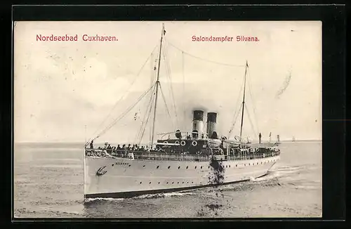 AK Cuxhaven, Salondampfer Silvana in der Nordsee