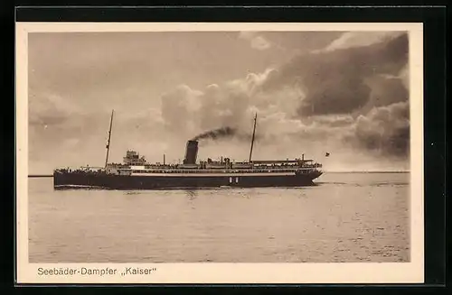 AK Seebäder-Dampfer Kaiser auf Backbord