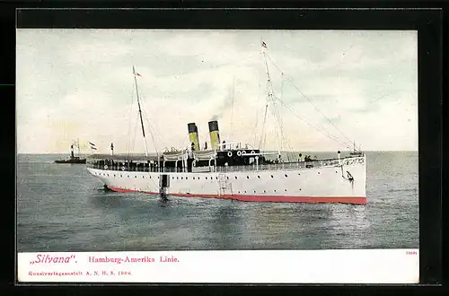 AK Dampfer Silvana der H.-A.-Linie auf hoher See
