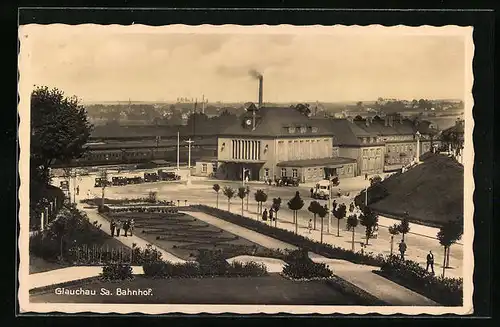 AK Glauchau, Bahnhof und Umgebung