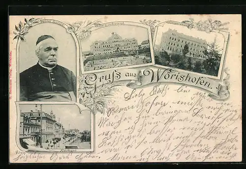 AK Wörishofen, Kurhaus mit Prälat Kneipp