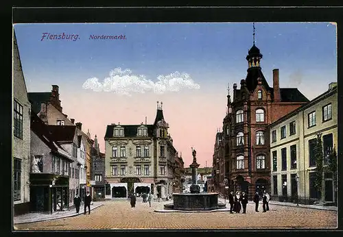 AK Flensburg, Partie am Nordermarkt