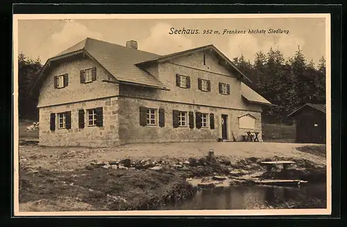AK Seehaus /Franken, Haus am Wasser