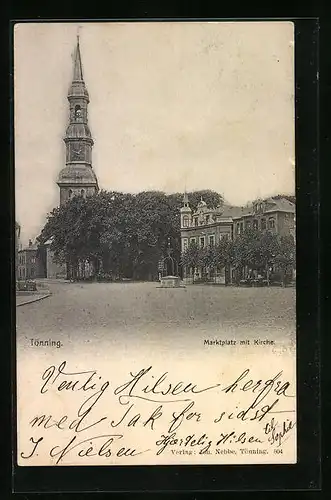 AK Tönning, Markplatz mit Kirche