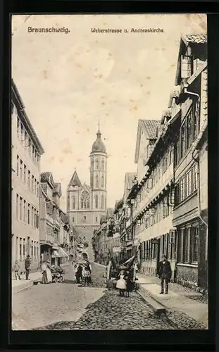 AK Braunschweig, Weberstrasse und Andreaskirche
