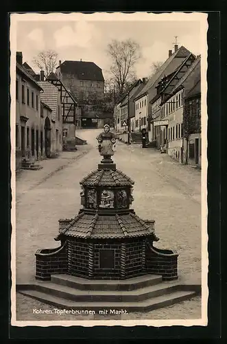 AK Kohren, Töpferbrunnen mit Markt