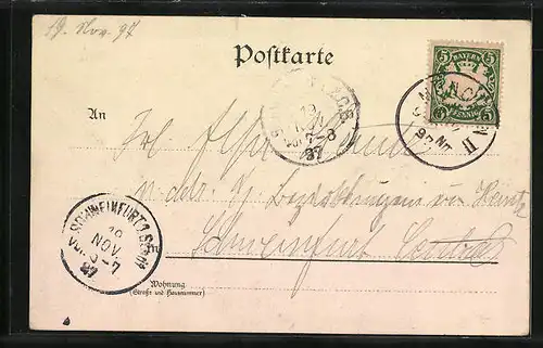 Lithographie München, Festsaalbau, Königsbau, Universität