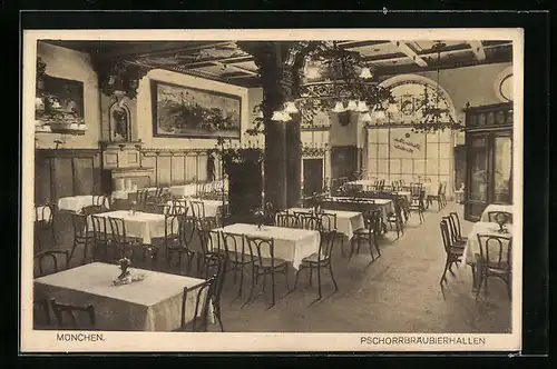 AK München, Pschorrbräubierhallen, Innenansicht