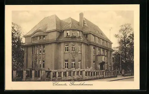 AK Chemnitz, Gewerbekammer mit Strassenpartie