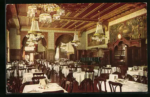 AK München, Restaurant Neue Börse, Maximiliansplatz 8, Innenansicht