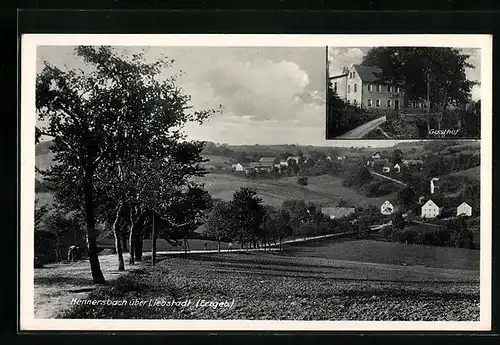 AK Hennersbach über Liebstadt, Gasthof Hennersbach, Teilansicht