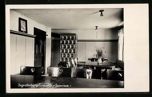 AK Cunewalde, Jugendherberge, Tagesraum, Innenansicht