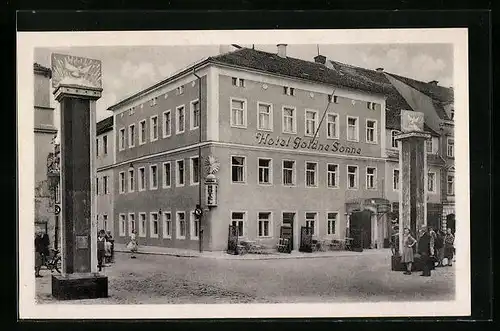 AK Bischofswerda i. Sa., Hotel Goldne Sonne