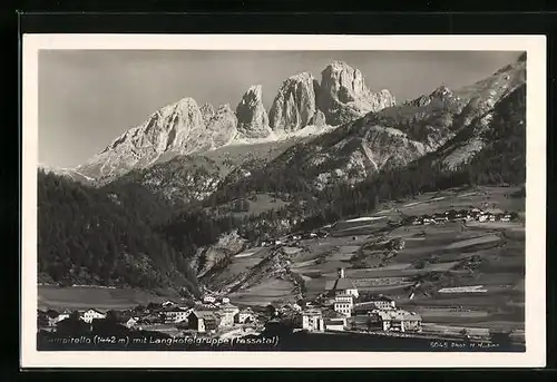 AK Campitello /Fassatal, Panorama mit Langkofelgruppe