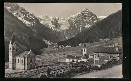 AK Trafoi, Ortspartie mit Kirche