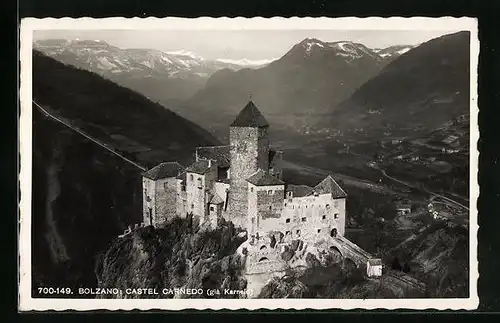 AK Bolzano, Castel Carnedo aus der Vogelschau