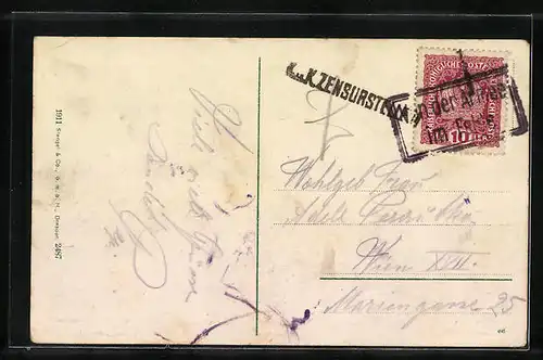 AK Brixen, Ortsansicht aus der Vogelschau