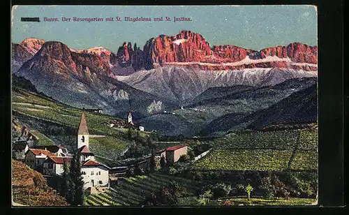 AK Bozen, Der Rosengarten mit St. Magdalena, St. Justina