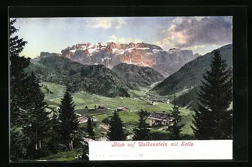 AK Wolkenstein, Ortsansicht mit Sella