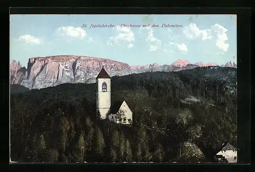AK Oberbozen, St. Jacobskirche, Dolomiten