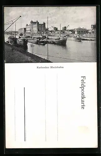AK Karlsruhe, Der Rheinhafen, Löschung der Fracht
