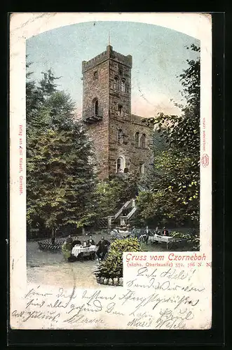 AK Czorneboh /Sächs. Oberlausitz, Turm mit Umgebung