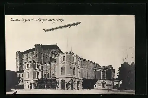 AK Bayreuth, Zeppelin Z II über Bayreuth am Pfingstsonntag 1909
