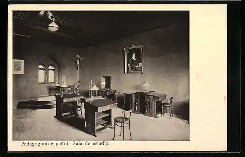 AK München-Sendling, Pedagogium espanol - Sala de estudio