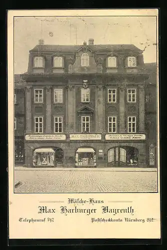 AK Bayreuth, Wäsche-Haus von Max Harburger