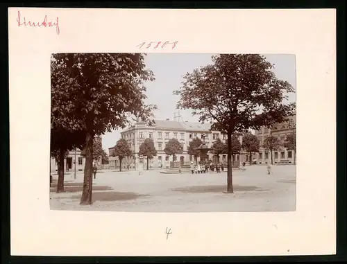 Fotografie Brück & Sohn Meissen, Ansicht Limbach, Ludwigsplatz mit Brunnen