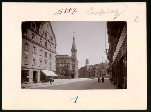 Fotografie Brück & Sohn Meissen, Ansicht Bautzen, Postplatz mit Ladengeschäft und Ingenieur-Büro