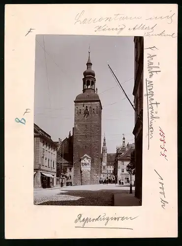 Fotografie Brück & Sohn Meissen, Ansicht Bautzen, Lauenturm, Laden der Handschuhfabrik Alfred Vogel