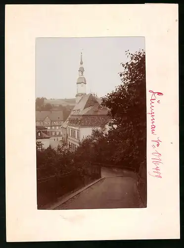 Fotografie Brück & Sohn Meissen, Ansicht Lunzenau, Strasse zur Stadtkirche
