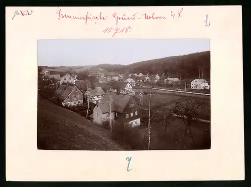 Fotografie Brück & Sohn Meissen, Ansicht Grund-Mohorn i. Sa., Gesamtansicht der Ortschaft