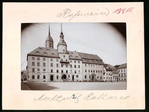 Fotografie Brück & Sohn Meissen, Ansicht Rosswein, Marktplatz mit Klosterkeller, Ratskeller & Rathaus