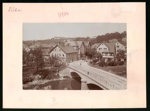 Fotografie Brück & Sohn Meissen, Ansicht Flöha, Uferpartie an der König-Georg-Brücke