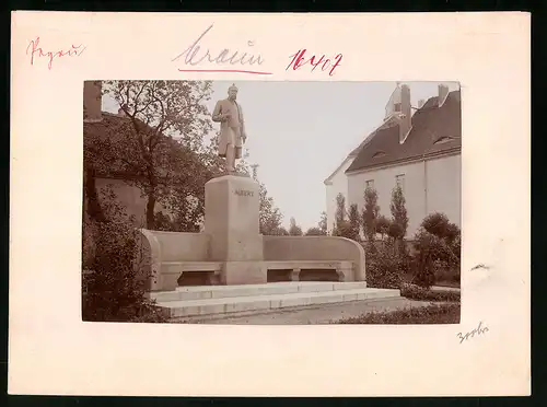 Fotografie Brück & Sohn Meissen, Ansicht Pegau, König-Albert-Denkmal