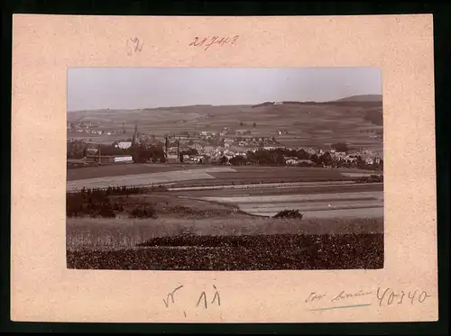 Fotografie Brück & Sohn Meissen, Ansicht Neustadt i. Sa., Blick auf die Stadt von den Feldern aus gesehen