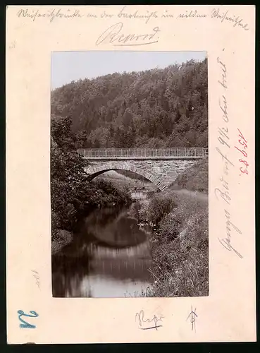 Fotografie Brück & Sohn Meissen, Ansicht Barthmühle, Blick auf die Weisseritzbrücke mit Schleuse